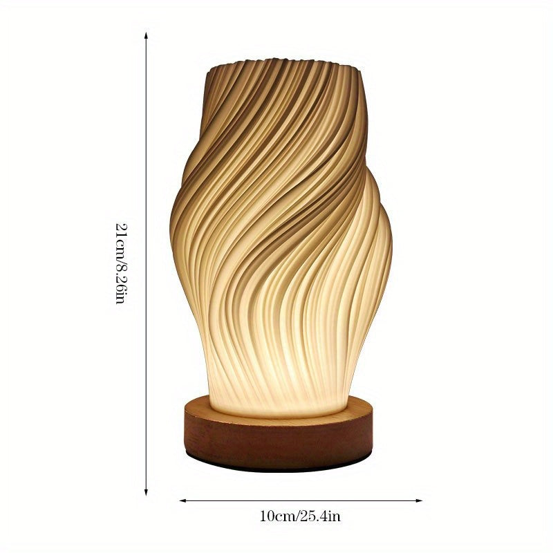 Modern LED Swirl Table Lamp | Minimalist Dimmable Bedside & Desk Light | Adjustable