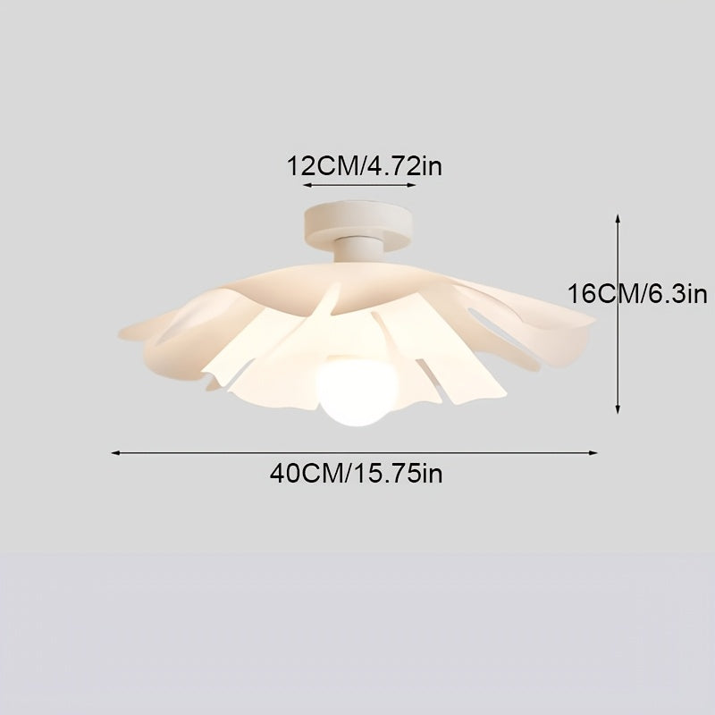 Rose Petal Ceiling Light | Modern Semi-Flush Flower Design | Bedroom