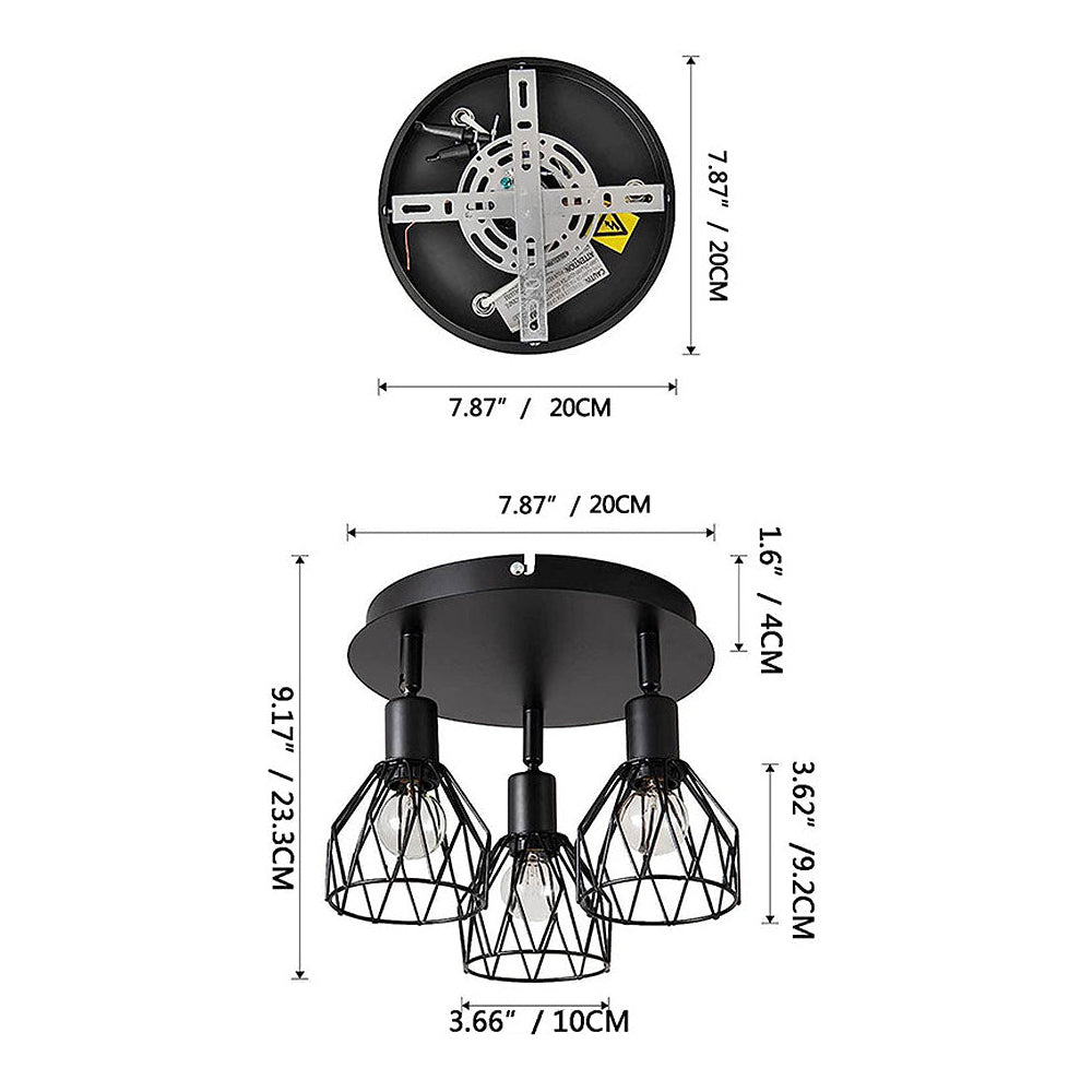 Industrial Adjustable Black Spotlight Ceiling Light | Vintage Functionality | Metal Bedroom