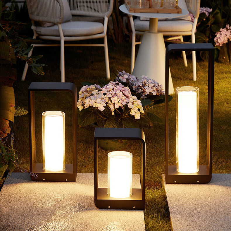 Modern Square Outdoor LED Light | Waterproof Solar LED Light | Clear Acrylic Aluminium Remote