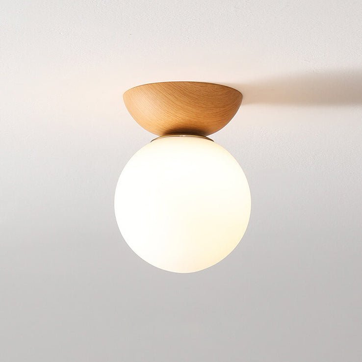 Japanese Style Ceiling Light | Minimal Wood & Glass Design | LED Japanese-minimalist Bedroom