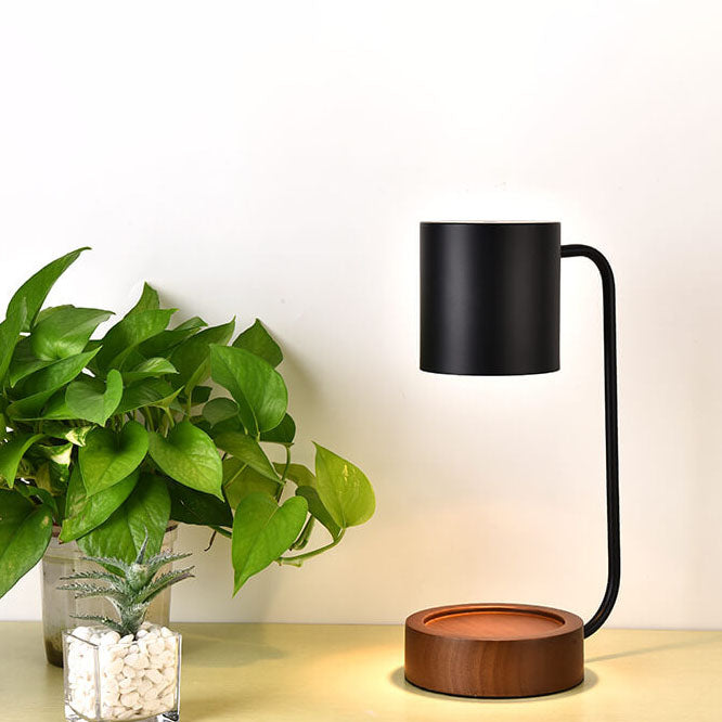 Japanese Minimalist Candle Warmer Lamp | Wooden Base Dimmable Wax Melter | Wood Metal Nordic