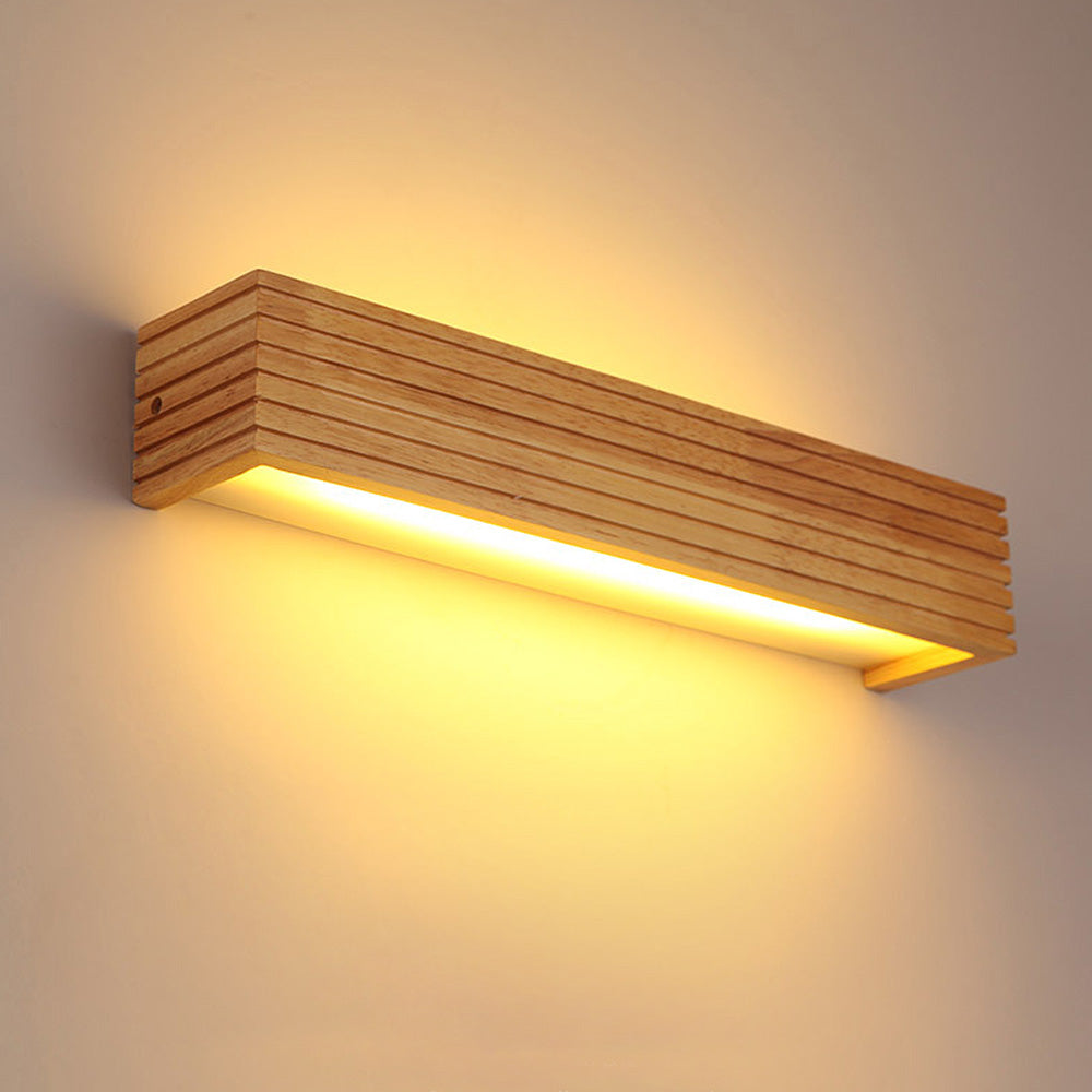 Modern Wooden LED Wall Lamp | Minimalist Bedroom & Living Room Lighting | Wall Light Wood