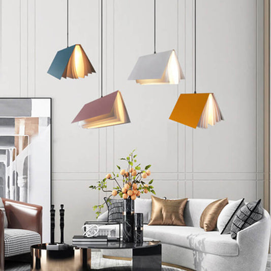 Flying Book Pendant Light | Modern Book-Inspired Ceiling Lamp | Iron Dining Room