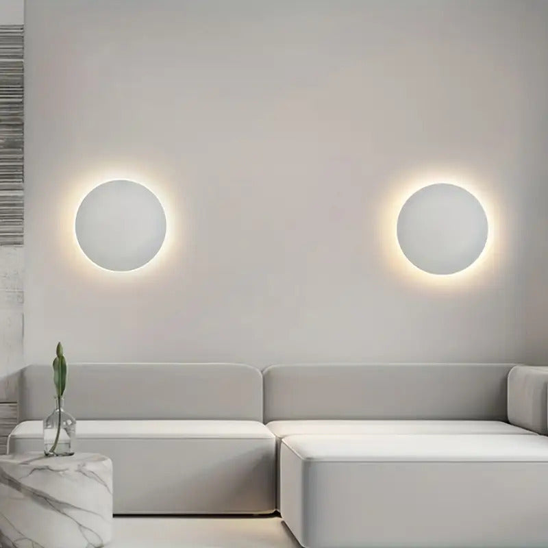 Minimalist Round LED Wall Light | Modern Nordic Design | Iron Bedroom