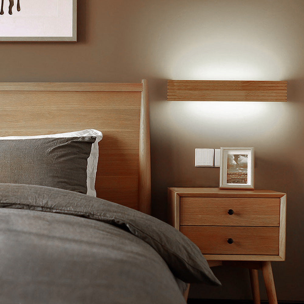 Modern Wooden LED Wall Lamp | Minimalist Bedroom & Living Room Lighting | Wall Light Wood