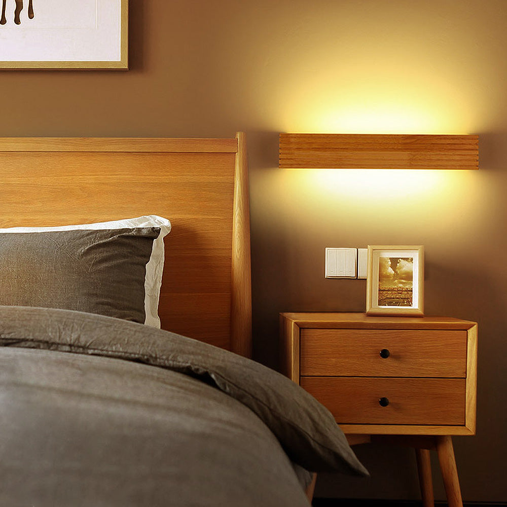 Modern Wooden LED Wall Lamp | Minimalist Bedroom & Living Room Lighting | Wall Light Wood