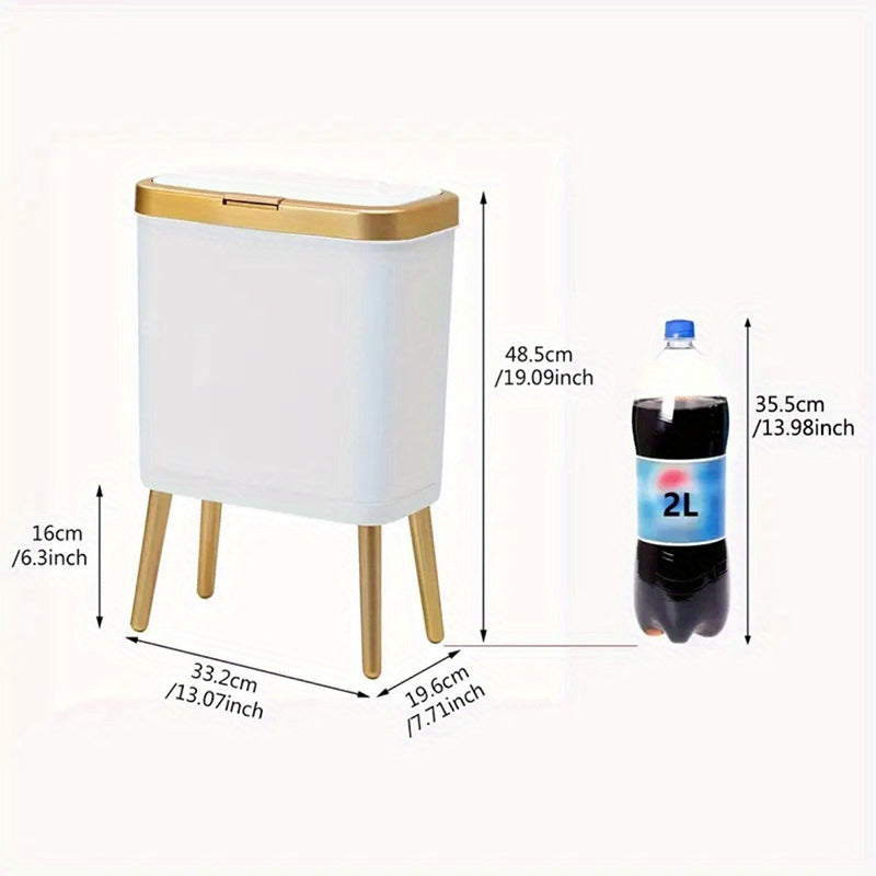 15L Modern Odour-Sealing Trash Can with Elevated Legs | Stylish Waste Bin for Kitchen, Living