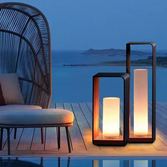 Modern Square Outdoor LED Light | Waterproof Solar LED Light | Clear Acrylic Aluminium Remote
