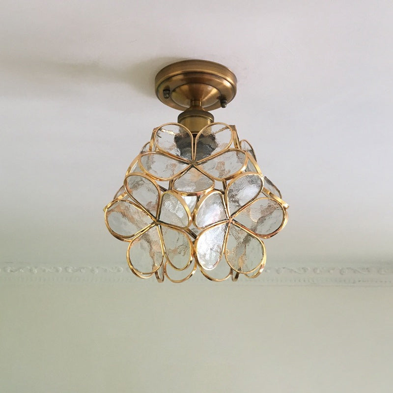 Retro Flower Ceiling Light | Colourful Vintage-Inspired PVC Flush Mount | Metal Bedroom
