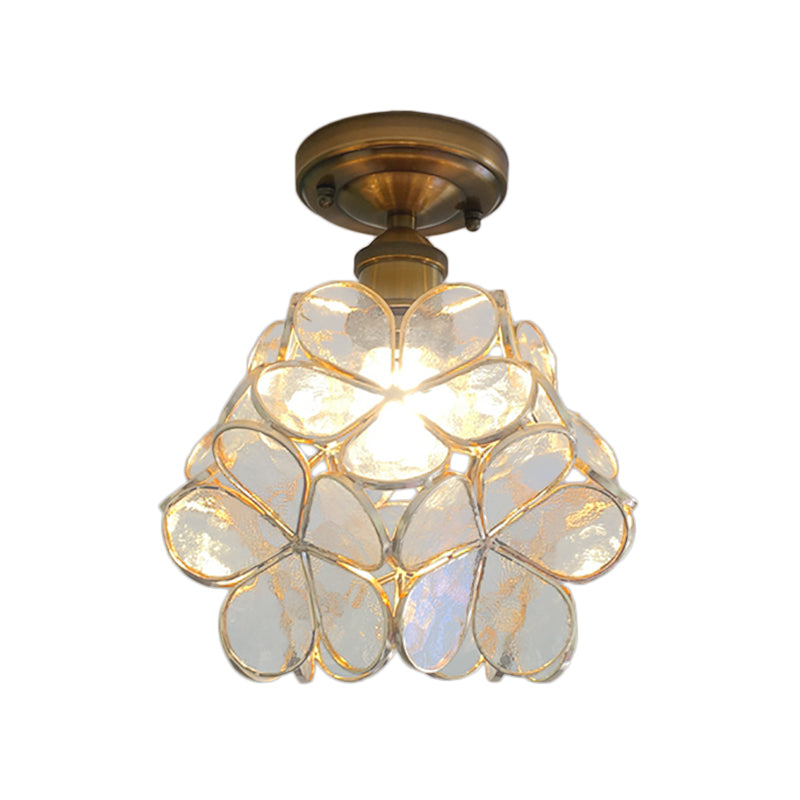 Retro Flower Ceiling Light | Colourful Vintage-Inspired PVC Flush Mount | Metal Bedroom