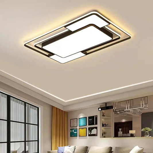 Remote-Controlled LED Ceiling Light | Modern Geometric Design | Adjustable Bedroom