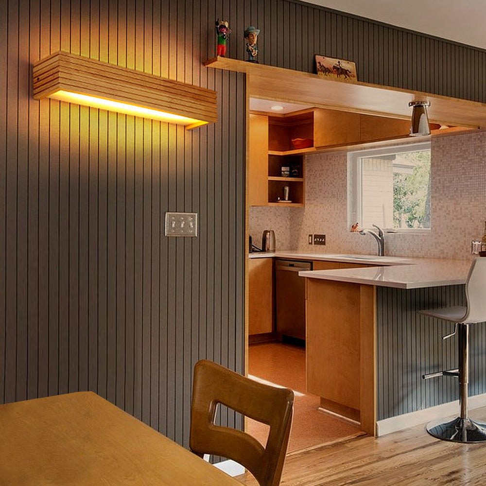 Modern Wooden LED Wall Lamp | Minimalist Bedroom & Living Room Lighting | Wall Light Wood