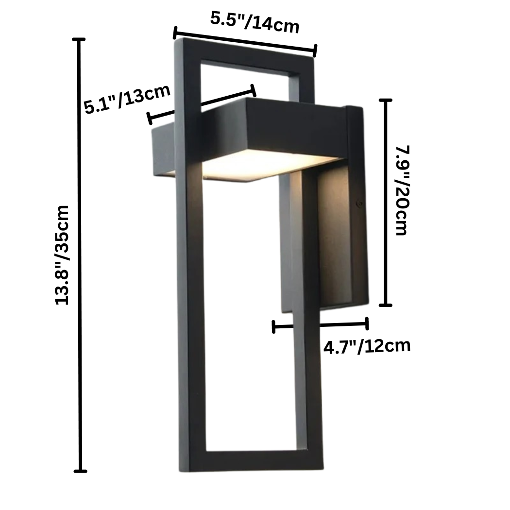 Modern Outdoor Wall Light | Scandinavian Aluminium LED Wall Lamp | Clear Acrylic Waterproof