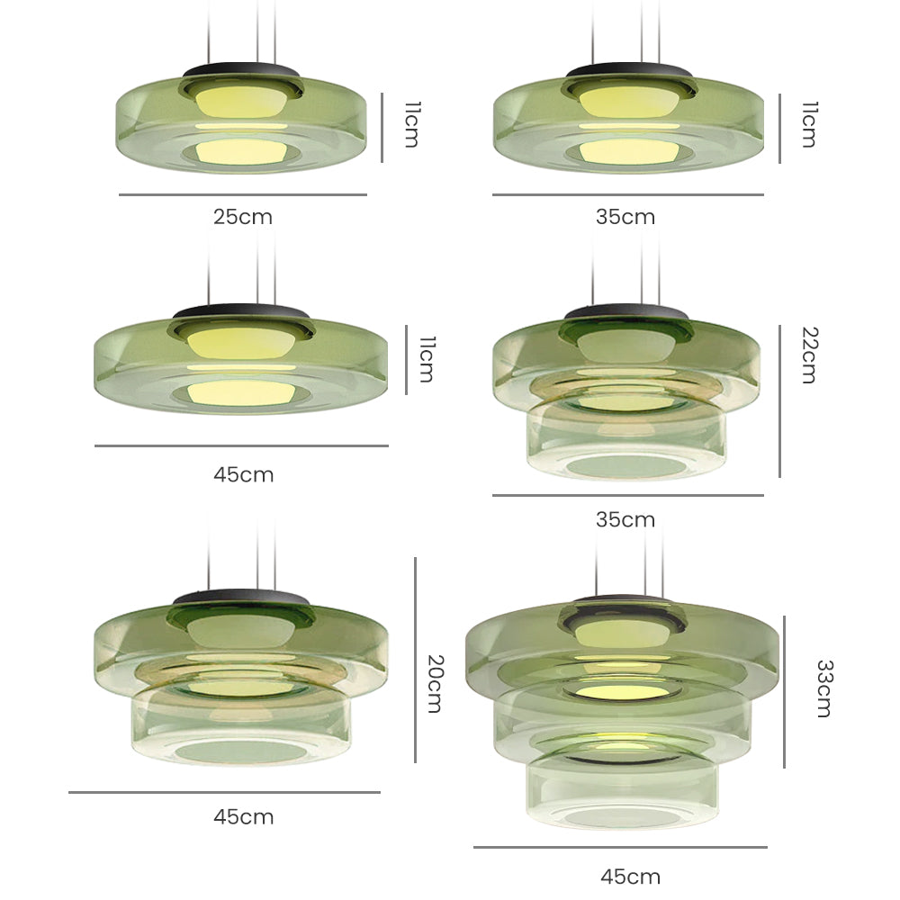 Glass Pendant Lamp | Bauhaus Style Hanging Light | Dining Room