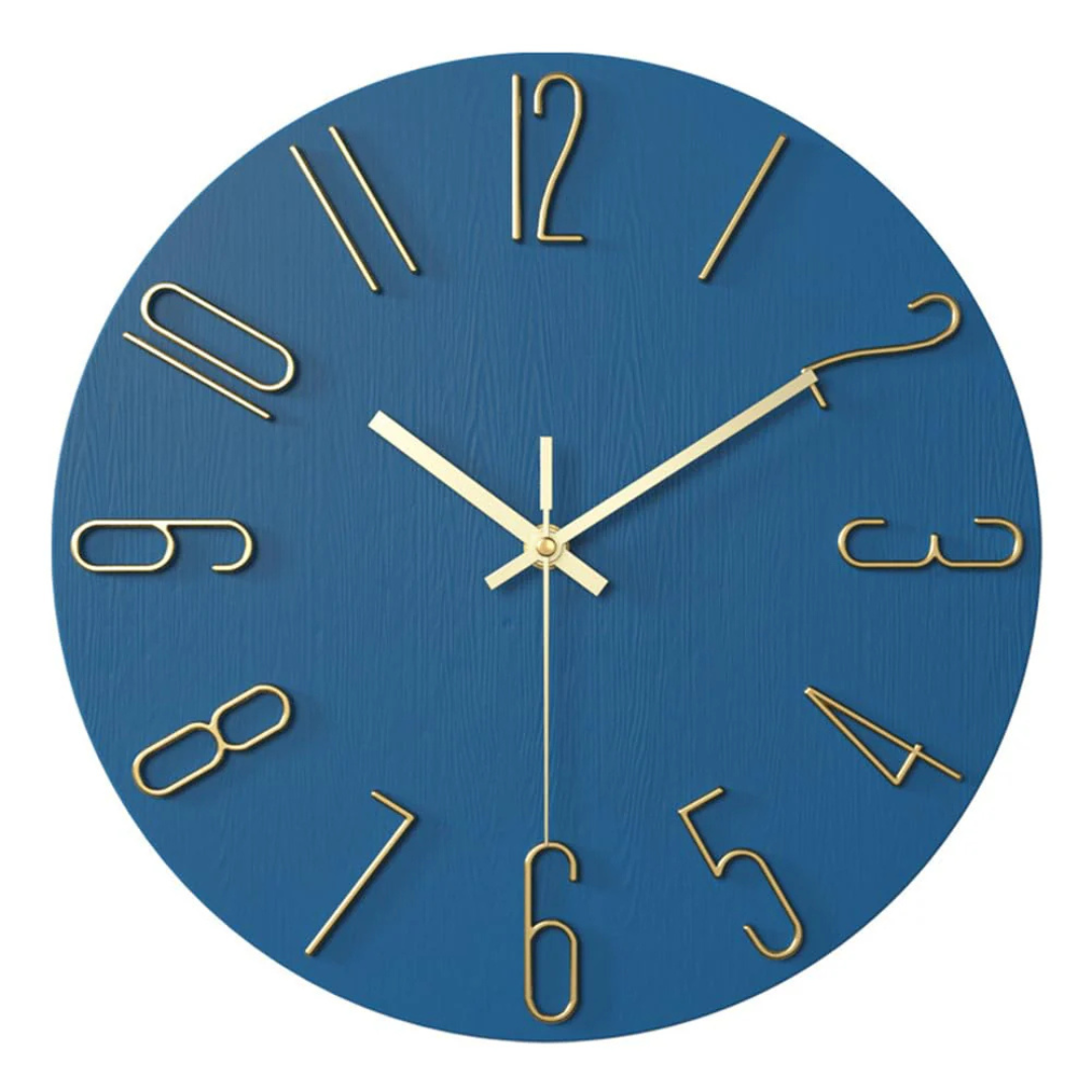 Noble Modern Wall Clock | Minimalist Gold Design | Silent Kitchen