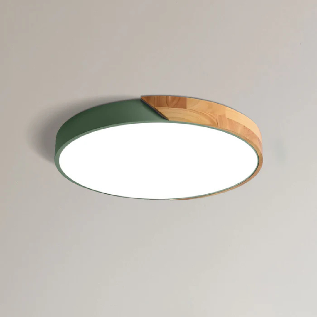 LED Ceiling Light | Modern Nordic Wooden Design | Wood Metal Dimmable Remote Bedroom