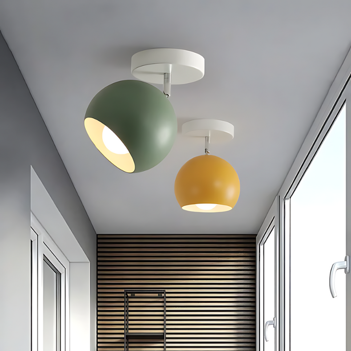 Nordic Macaron Ceiling Light | Modern Round Aluminium Lamp | Bedroom