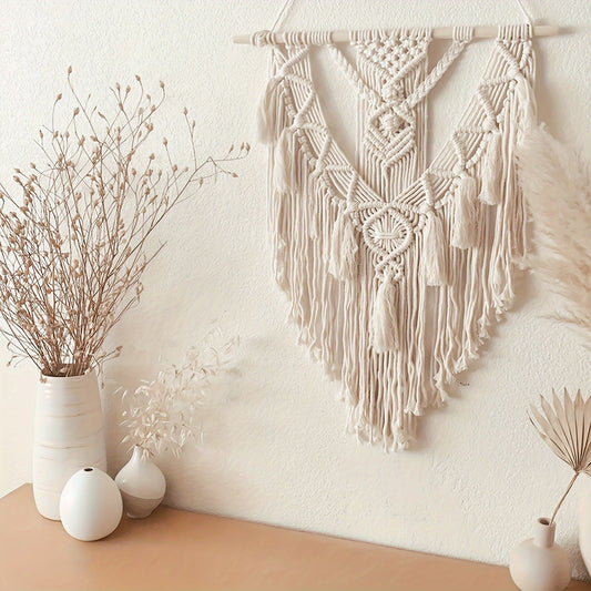 Bohemian Macrame Wall Hanging | Handcrafted Woven Tapestry | Wall Organiser Hallway