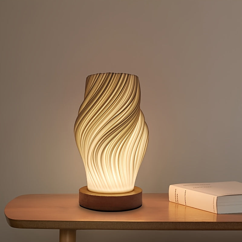 Modern LED Swirl Table Lamp | Minimalist Dimmable Bedside & Desk Light | Adjustable