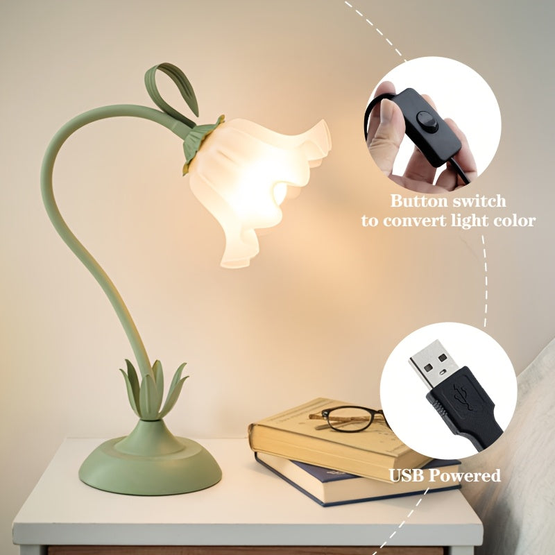 Floral Table Lamp | USB Powered | Rechargeable Bedside