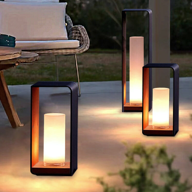 Modern Square Outdoor LED Light | Waterproof Solar LED Light | Clear Acrylic Aluminium Remote