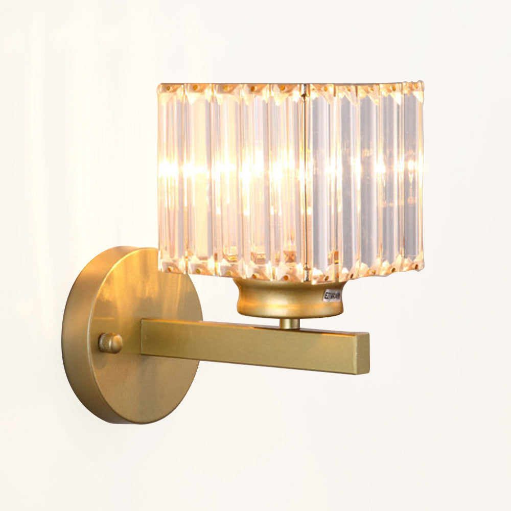 Crystal Wall Light | Modern Glass & Iron Sconce | Bedroom