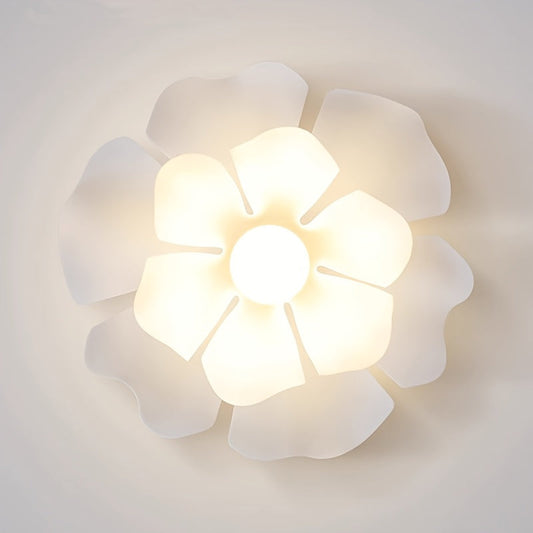 Petal Flower Ceiling Light | Modern Floral Semi Flush Mount Fixture | Bedroom