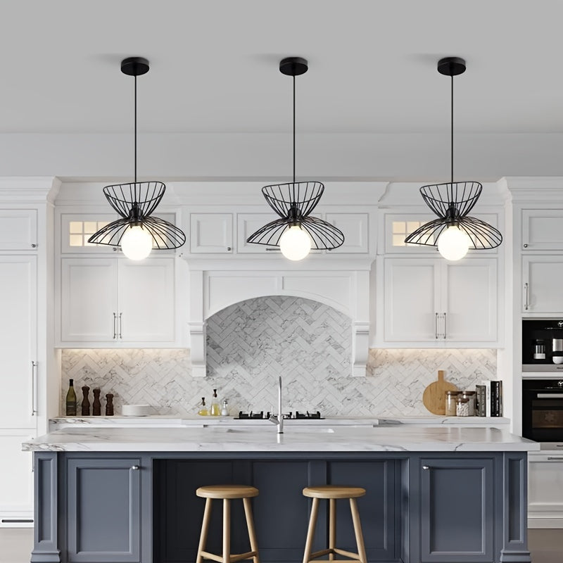 Retro Black Pendant Light | Adjustable Industrial Design | Metal Vintage-inspired Dining Room