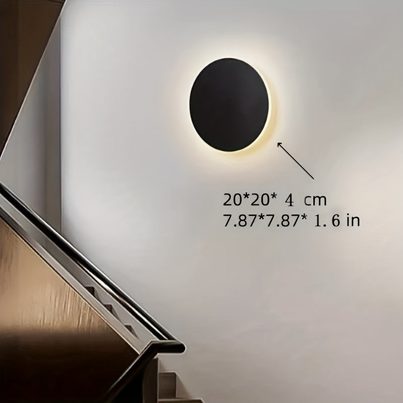 Minimalist Round LED Wall Light | Modern Nordic Design | Iron Bedroom