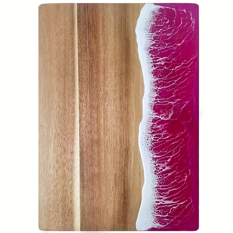 Wave Resin Cutting Board | Ocean-Inspired Acacia Wood Cheese & Serving Board | Water-Resistant