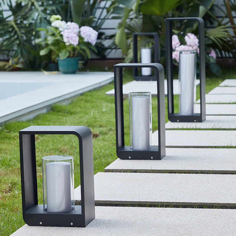 Modern Square Outdoor LED Light | Waterproof Solar LED Light | Clear Acrylic Aluminium Remote
