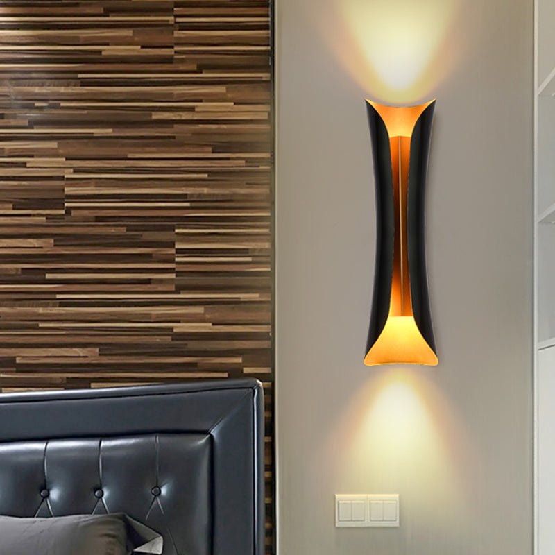 Modern Curl Wall Sconce | Black Metal Indoor Wall Light | Bedroom