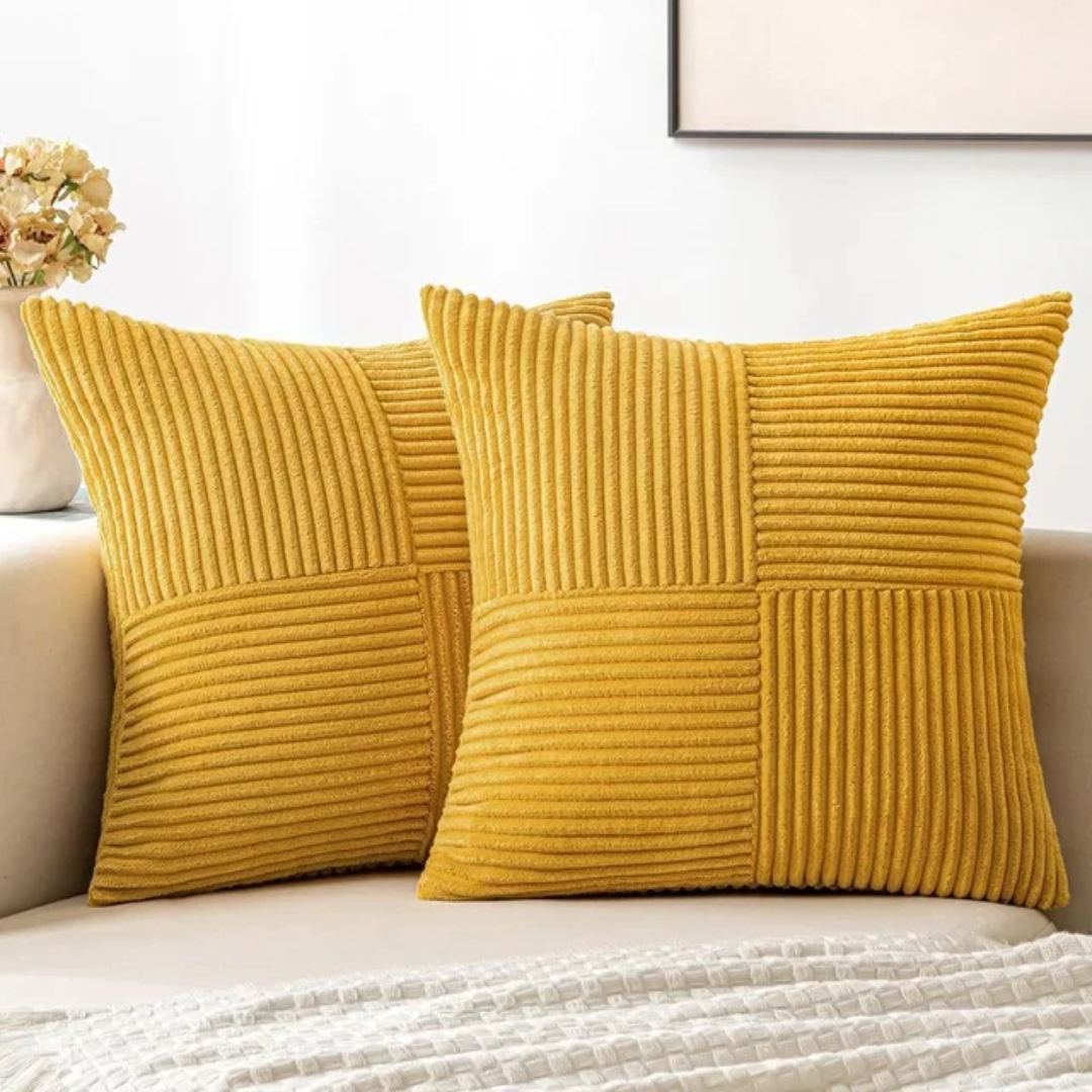 Corduroy Cushion Covers | Luxury Striped Throw Pillow Covers | Soft Furnishing Sofa