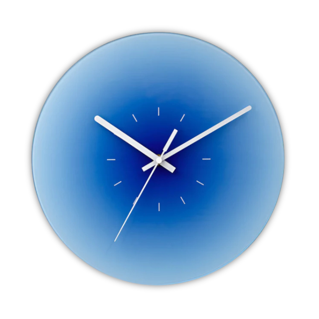 Sunset Glass Wall Clock | Modern Gradient Design | Silent Kitchen