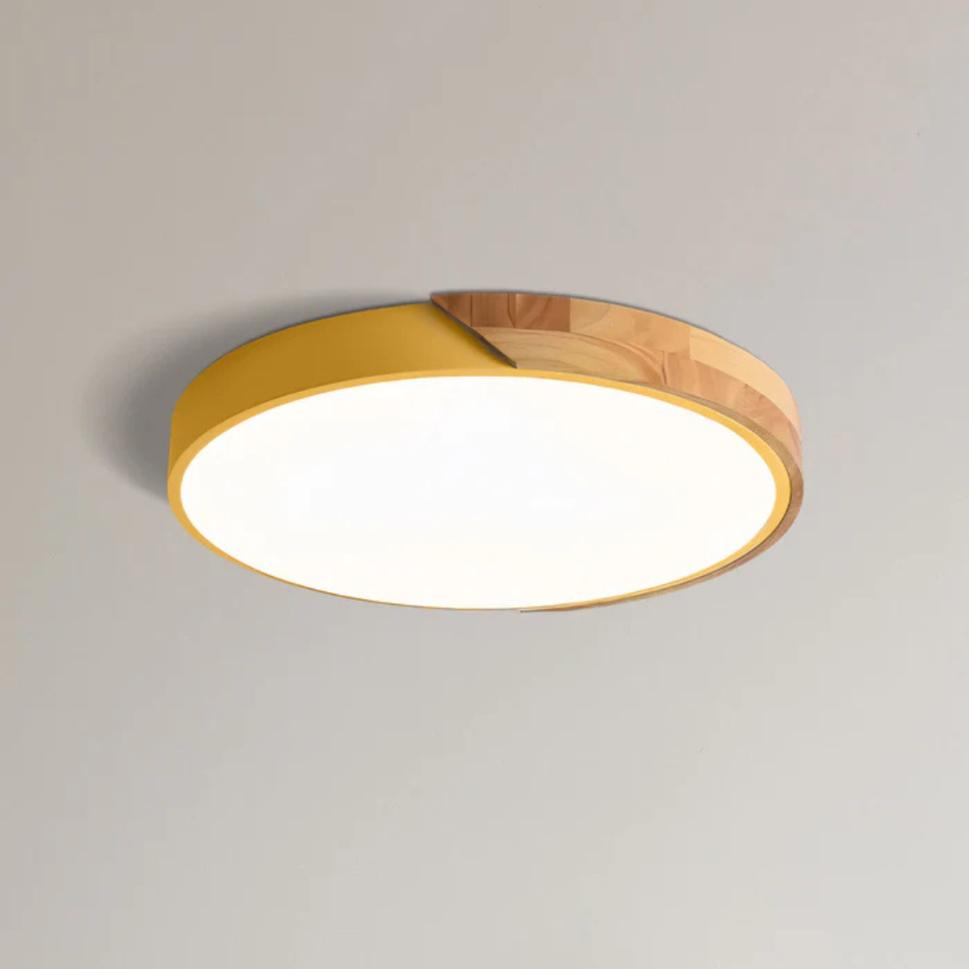 LED Ceiling Light | Modern Nordic Wooden Design | Wood Metal Dimmable Remote Bedroom