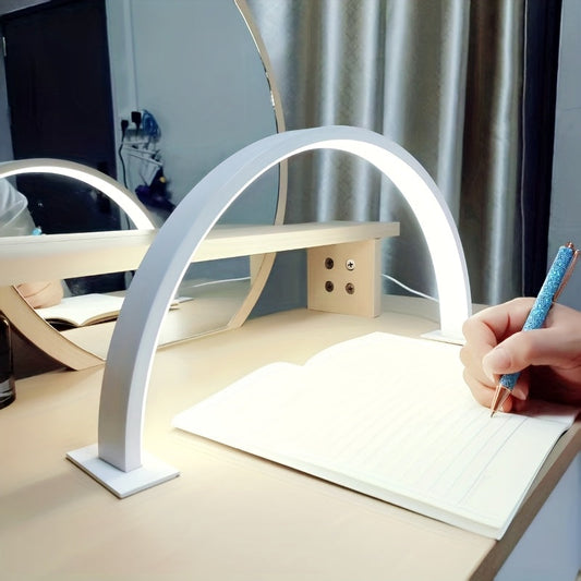 Crescent Moon LED Desk Lamp | Adjustable USB Metal Light | Rechargeable Bedside