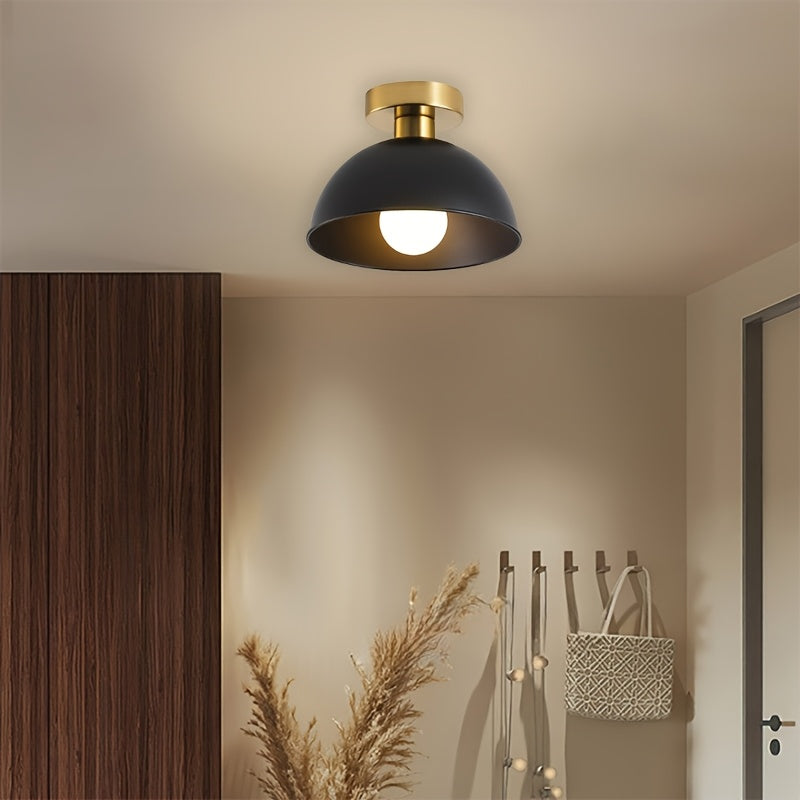 Modern Semi-Flush Ceiling Lamp | Matte Metal Finish | Ceiling Light Brass Iron Nordic Bedroom