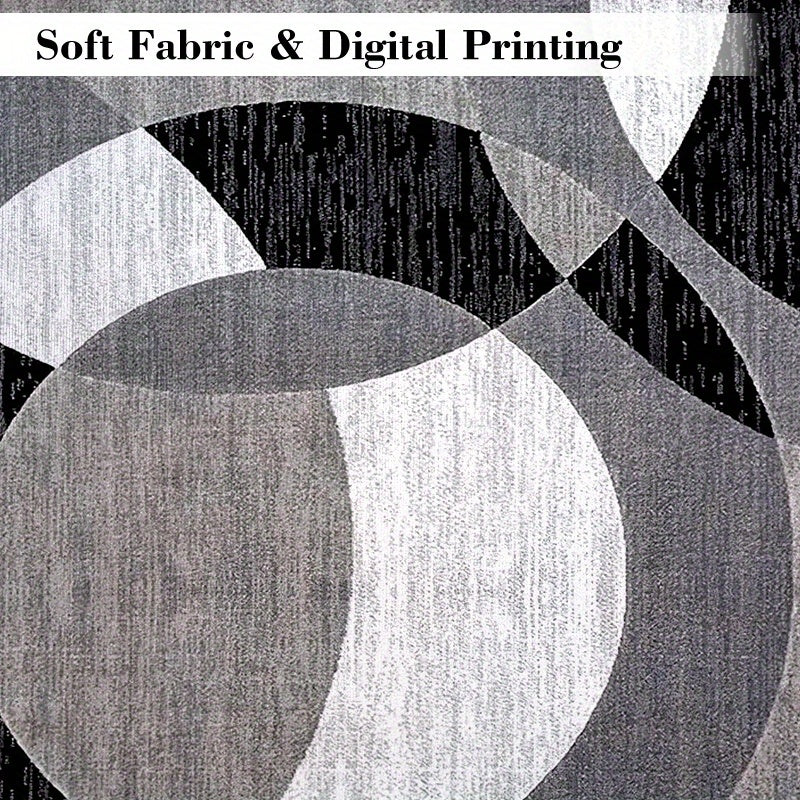 Orbit Weave Geometric Rug | Soft Velvet Non-Slip Floor Mat | Soft-Touch Fabric Non-Slip