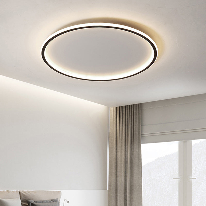 Nordic Disc LED Ceiling Light | Modern Flush Mount Lamp | Aluminium Dimmable Bedroom