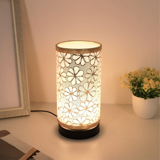 Floral USB Table Lamp | Warm Ambient Decorative Light | Soft-Touch Fabric Rechargeable Nordic
