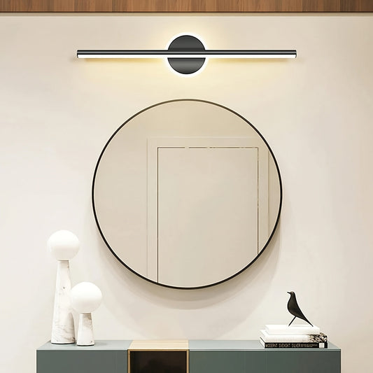 Luxe LED Mirror Wall Light | Minimalist Black & Gold Wall Lamp | Bedroom