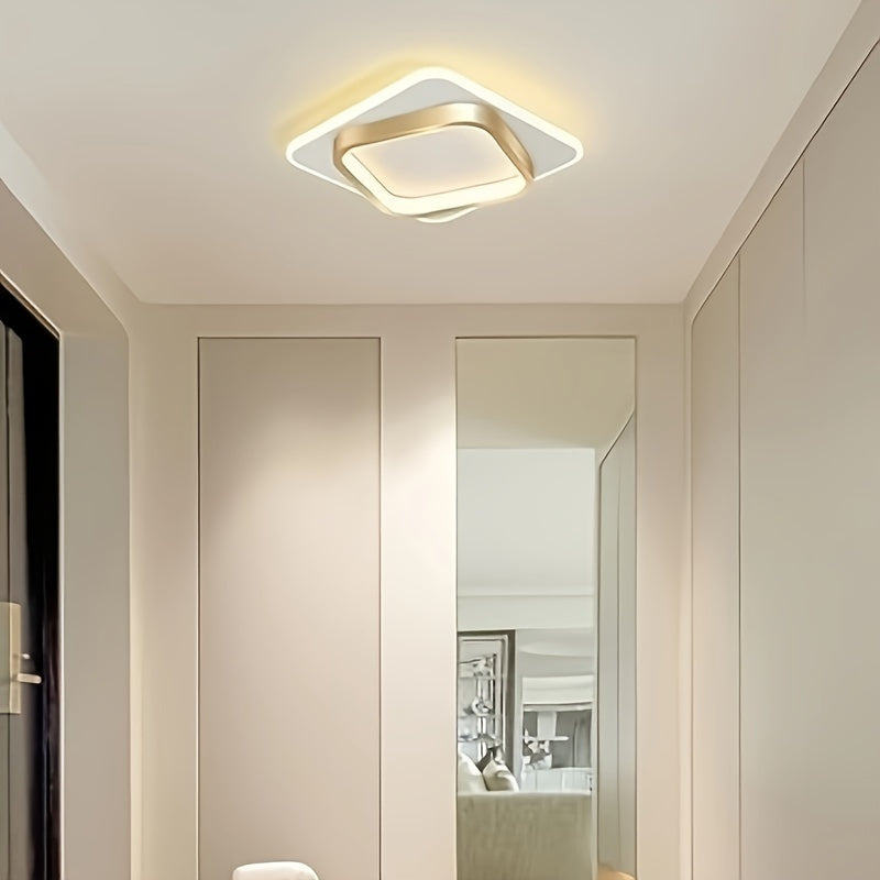 Modern Square LED Ceiling Light | Minimalist Geometric Flush Mount Fixture | Bedroom
