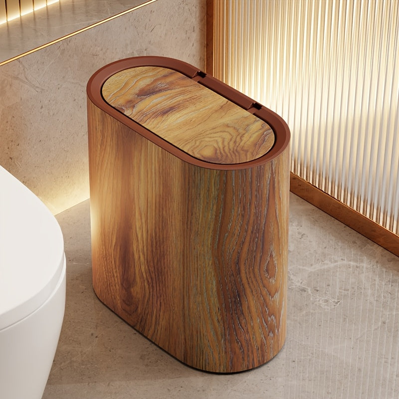 Marble Pattern Trash Can | Modern Bathroom & Kitchen Bin with Lid | Kitchen Essential