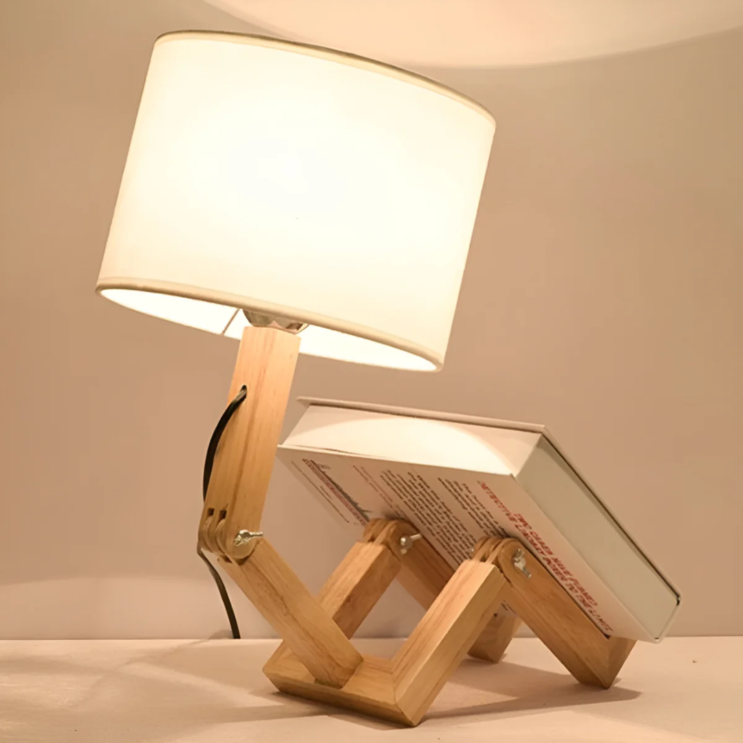 Rilna Table Lamp | Flexible Wooden Design Light | Wood Adjustable Handcrafted Bedside