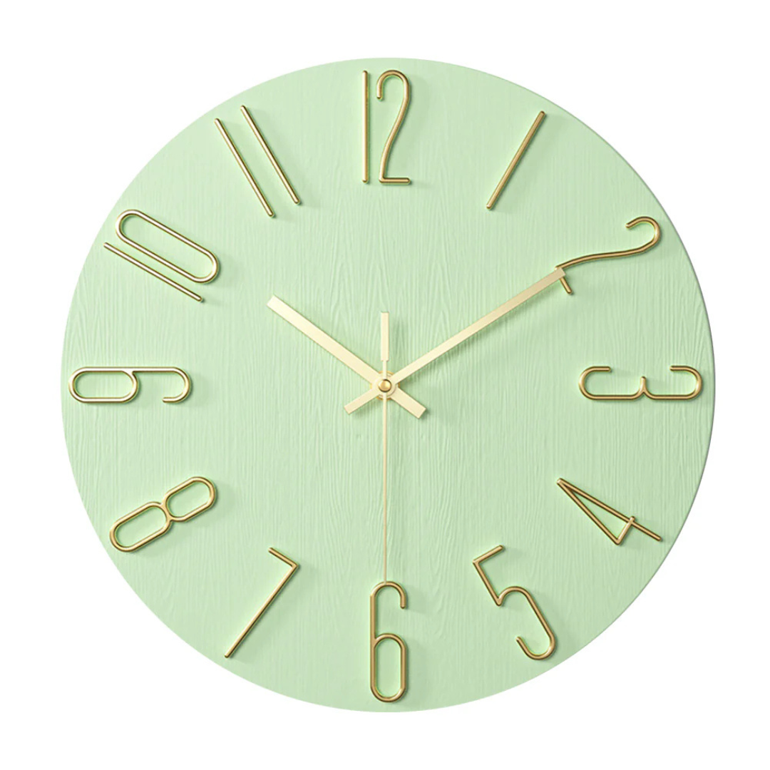 Noble Modern Wall Clock | Minimalist Gold Design | Silent Kitchen