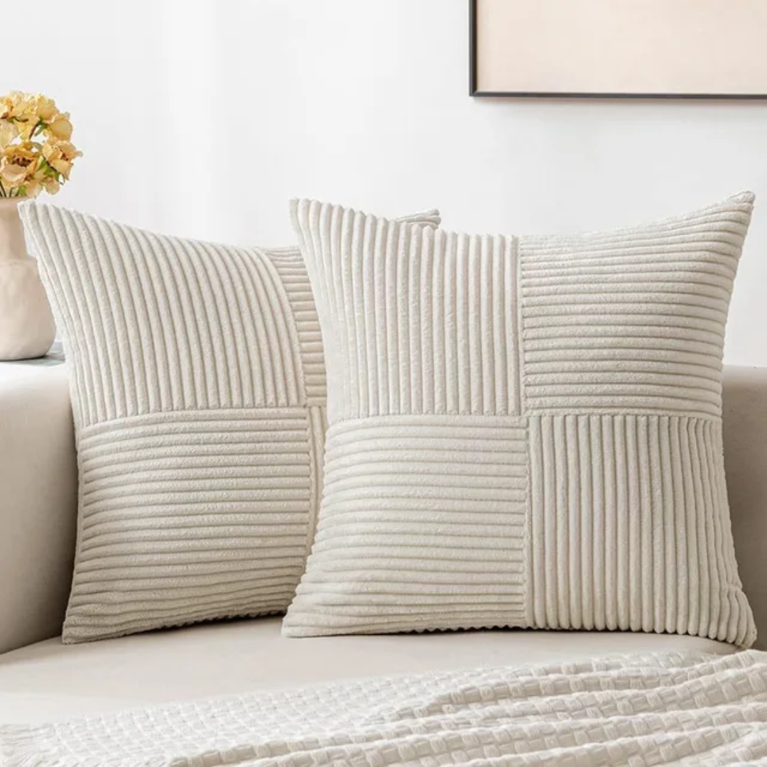 Corduroy Cushion Covers | Luxury Striped Throw Pillow Covers | Soft Furnishing Sofa