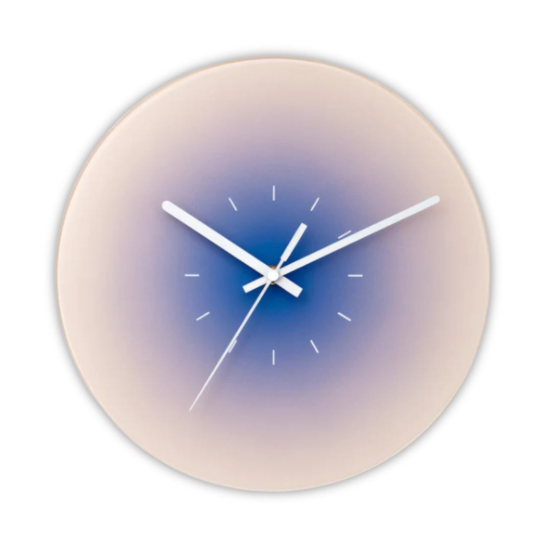 Sunset Glass Wall Clock | Modern Gradient Design | Silent Kitchen