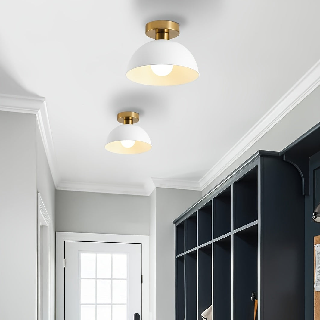 Modern Semi-Flush Ceiling Lamp | Matte Metal Finish | Ceiling Light Brass Iron Nordic Bedroom