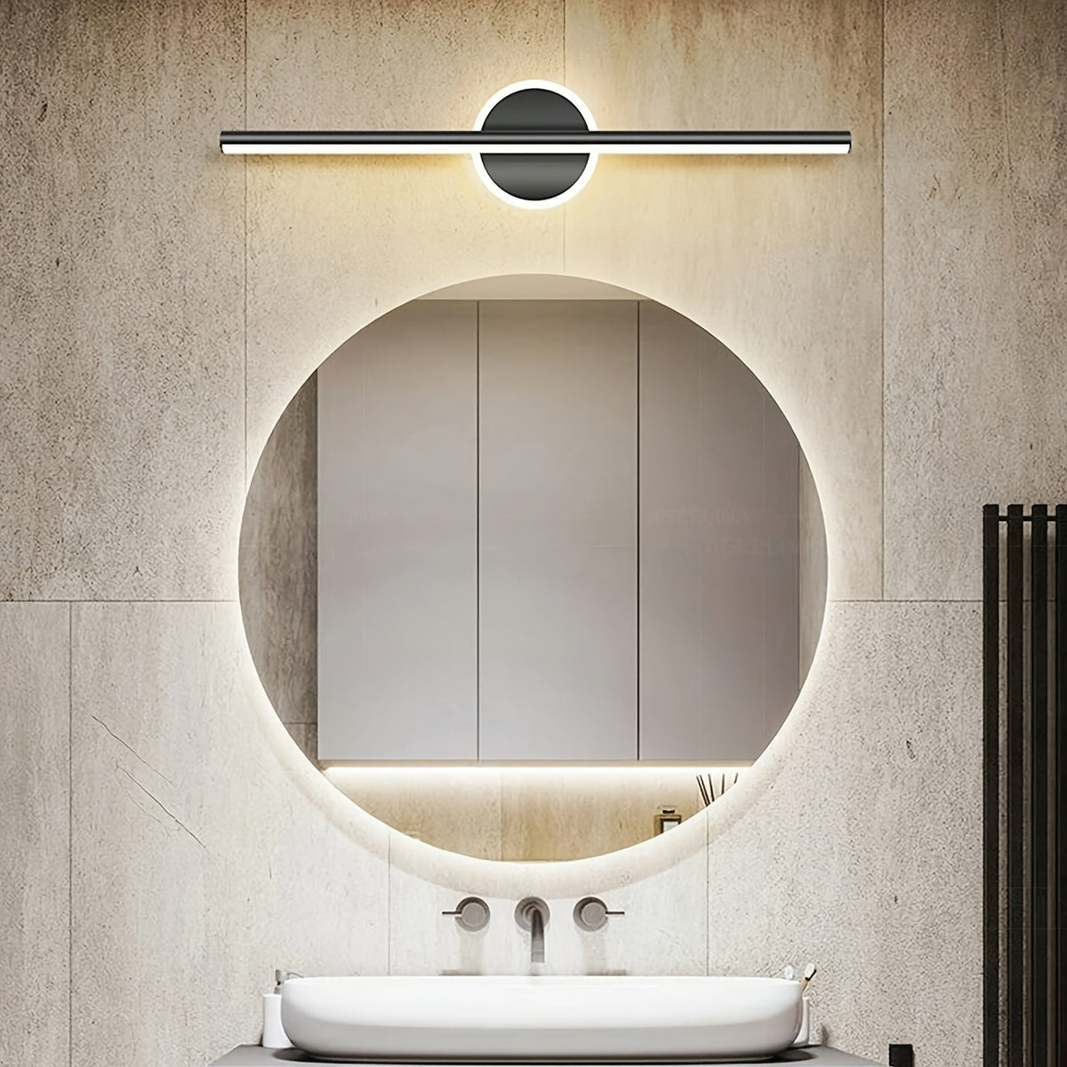 Luxe LED Mirror Wall Light | Minimalist Black & Gold Wall Lamp | Bedroom